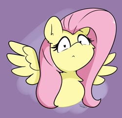 Size: 1393x1352 | Tagged: safe, artist:taurson, fluttershy, pegasus, pony, g4, female, heart, heart eyes, looking at you, mare, purple background, simple background, solo, spread wings, wavy mouth, wingding eyes, wings