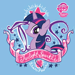 Size: 2400x2400 | Tagged: safe, twilight sparkle, pony, unicorn, g4, official, female, high res, mare, my little pony logo, solo, unicorn twilight