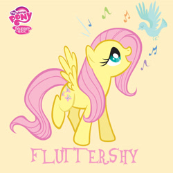 Size: 2400x2400 | Tagged: safe, fluttershy, bird, pegasus, pony, g4, official, high res, my little pony logo, stock vector