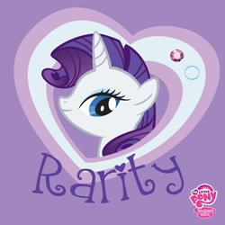Size: 2400x2400 | Tagged: safe, rarity, pony, unicorn, g4, official, high res, my little pony logo, solo
