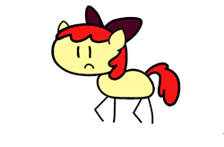 Size: 1420x934 | Tagged: safe, artist:mystery shore, apple bloom, earth pony, pony, g4, bow, female, filly, foal, hair bow, in a nutshell, in a nutshell but mirror version, mare, mirror universe, simple background, solo, stick pony, transparent background