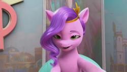 Size: 1202x676 | Tagged: safe, screencap, pipp petals, pegasus, pony, bridlewoodstock (make your mark), g5, my little pony: make your mark, my little pony: make your mark chapter 4, spoiler:g5, spoiler:my little pony: make your mark chapter 4, spoiler:mymc04e01, bridlewoodstock, cute, female, looking at you, mare
