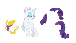 Size: 2556x1459 | Tagged: safe, artist:vernorexia, rarity, pony, unicorn, g4, base, bathrobe, clothes, eyes closed, eyeshadow, female, free to use, makeup, mare, raised hoof, request, requested art, robe, simple background, solo, transparent background