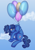 Size: 2894x4093 | Tagged: safe, artist:jjsh, oc, oc:nighttime wishes, pony, unicorn, balloon, female, flying, frazzled hair, mare, scared