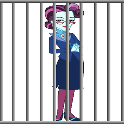 Size: 600x600 | Tagged: safe, editor:incredibubbleirishguy, principal abacus cinch, human, equestria girls, equestria girls specials, g4, my little pony equestria girls: friendship games, alternate ending, arrested, bars, former principal abacus cinch, jail, prison, prison cell, simple background, solo, transparent background