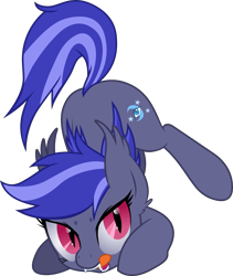 Size: 7876x9344 | Tagged: artist needed, safe, artist:php178, derpibooru exclusive, oc, oc only, oc:night watch, bat pony, pony, 2020, bat pony oc, colored sketch, cute, cute little fangs, digital art, ear fluff, face down ass up, fangs, inkscape, licking, licking lips, looking at you, lying down, magenta eyes, old art, open mouth, pink eyes, prone, simple background, sketch, slit pupils, solo, tail, tongue out, transparent background, two toned mane, two toned tail, vector