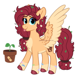 Size: 2300x2300 | Tagged: safe, artist:pink-pone, oc, oc only, oc:heather, pegasus, pony, bandaid, breasts, colored wings, high res, leaves, messy mane, messy tail, simple background, solo, tail, tongue out, transparent background, two toned wings, wings