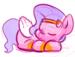 Size: 1172x895 | Tagged: safe, artist:zutcha, pipp petals, pegasus, pony, g5, adorapipp, chibi, cute, eyes closed, female, lying down, mare, prone, simple background, sketch, sleeping, solo, white background
