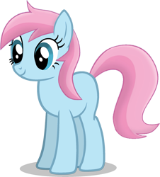 Size: 1571x1737 | Tagged: safe, artist:tankman, oc, oc only, oc:water lilly, earth pony, pony, blue body, blue eyes, blue skin, female, mare, pink mane, pink tail, pose, shadow, simple background, solo, standing, tail, transparent background