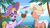 Size: 3072x1727 | Tagged: safe, screencap, dazzle feather, skye silver, sugarpuff lilac, earth pony, pegasus, pony, g5, my little pony: tell your tale, ponytropico, spoiler:g5, spoiler:my little pony: tell your tale, spoiler:tyts01e52, :o, cocktail umbrella, coconut, drinking straw, female, food, hang glider, hang gliding, hat, hoof hold, male, mare, microphone, moments before disaster, necktie, open mouth, open smile, raised hoof, smiling, stallion, sunglasses, trio
