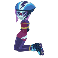 Size: 2000x2000 | Tagged: safe, artist:nie-martw-sie-o-mnie, sunny flare, human, equestria girls, g4, bondage, bound and gagged, gag, high res, simple background, solo, tape, tape gag, tied up, transparent background