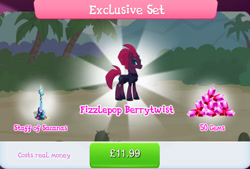 Size: 1264x856 | Tagged: safe, gameloft, fizzlepop berrytwist, tempest shadow, pony, unicorn, g4, my little pony: magic princess, armor, broken horn, bundle, costs real money, english, female, horn, mare, mobile game, numbers, sale, scar, solo, staff, staff of sacanas, text