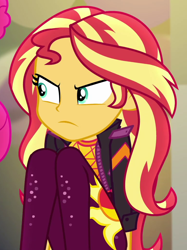 Size: 772x1030 | Tagged: safe, screencap, sunset shimmer, human, equestria girls, equestria girls specials, g4, my little pony equestria girls: better together, my little pony equestria girls: sunset's backstage pass, cropped, music festival outfit, solo focus