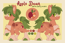 Size: 3000x2000 | Tagged: safe, artist:lionbun, oc, oc:apple dawn, earth pony, pony, apple family member, earth pony oc, female, high res, mare, reference sheet, solo