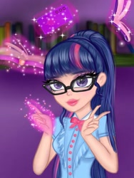 Size: 768x1024 | Tagged: safe, artist:gisbelleart, sci-twi, twilight sparkle, human, equestria girls, g4, female, human coloration, humanized, magic, solo