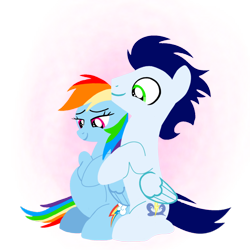 Size: 1800x1800 | Tagged: safe, artist:mlplary6, rainbow dash, soarin', pegasus, pony, g4, duo, female, husband and wife, male, mare, preggo dash, pregnant, ship:soarindash, shipping, simple background, sitting, smiling, stallion, straight, transparent background, vector