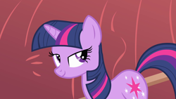Size: 1920x1080 | Tagged: safe, screencap, twilight sparkle, pony, unicorn, g4, owl's well that ends well, season 1, female, golden oaks library, indoors, mare, solo, unicorn twilight