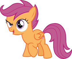 Size: 3680x3000 | Tagged: safe, artist:cloudy glow, scootaloo, pegasus, pony, g4, the last crusade, .ai available, female, filly, foal, folded wings, high res, open mouth, simple background, solo, the cmc's cutie marks, transparent background, vector, wings