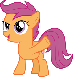 Size: 2846x3000 | Tagged: safe, artist:cloudy glow, scootaloo, pegasus, pony, g4, the last crusade, .ai available, female, filly, foal, high res, open mouth, raised hoof, simple background, solo, the cmc's cutie marks, transparent background, vector