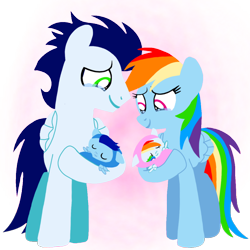 Size: 1800x1800 | Tagged: safe, artist:mlplary6, rainbow dash, soarin', oc, oc:blue skies, oc:speedy dash, pegasus, pony, g4, baby, baby pony, carrying, colt, crying, daddy soarin', female, filly, foal, happy, heartwarming, husband and wife, male, mare, momma dash, newborn, newborn twins, offspring, parent:rainbow dash, parent:soarin', parents:soarindash, ship:soarindash, shipping, siblings, simple background, smiling, stallion, straight, swaddled, swaddled baby, swaddling, tears of joy, transparent background, twins, vector, wrapped snugly