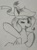 Size: 2684x3660 | Tagged: safe, artist:spearmint, oc, oc:mentha spicata, pegasus, pony, high res, monochrome, one eye closed, open mouth, open smile, photo, smiling, solo, traditional art