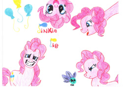 Size: 900x637 | Tagged: safe, artist:superkataang1, pinkie pie, earth pony, pony, g4, female, mare, simple background, traditional art, white background