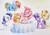 Size: 4400x3104 | Tagged: safe, artist:ph平和, applejack, fluttershy, pinkie pie, rainbow dash, rarity, twilight sparkle, earth pony, pegasus, pony, unicorn, g4, birthday, birthday cake, cake, crying, food, happy, mane six, party, smiling, tears of joy, traditional art, unicorn twilight, watercolor painting