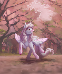 Size: 2459x2894 | Tagged: safe, artist:yasu, oc, oc only, pegasus, pony, female, flower, high res, mare, pegasus oc, scenery, soft, solo