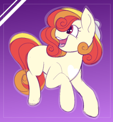 Size: 586x631 | Tagged: safe, artist:woofpoods, oc, oc only, oc:littleseed, earth pony, pony, female, filly, foal, full body, gradient background, heart, heart mark, solo