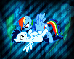 Size: 1000x800 | Tagged: safe, artist:justaninnocentpony, rainbow dash, soarin', pegasus, pony, g4, duo, female, male, mare, ship:soarindash, shipping, spread wings, stallion, straight, wallpaper, wings