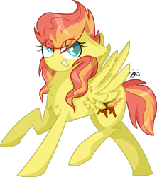 Size: 1261x1429 | Tagged: safe, artist:gallantserver, oc, oc:firebird, pegasus, pony, concave belly, female, looking left, magical lesbian spawn, mare, offspring, parent:fluttershy, parent:spitfire, parents:spitshy, simple background, solo, transparent background