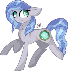 Size: 1239x1298 | Tagged: safe, artist:gallantserver, oc, oc:lapis lazuli, earth pony, pony, chest fluff, concave belly, female, looking left, mare, neck fluff, raised hoof, raised leg, signature, simple background, solo, transparent background