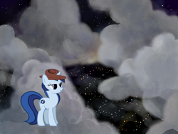 Size: 4032x3024 | Tagged: safe, edit, pony, unicorn, cloud, fedora, fedora (os), hat, linux, night, ponified, sky, solo, wallpaper, wallpaper edit