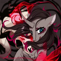 Size: 2048x2048 | Tagged: safe, artist:stercore_murum, fhtng th§ ¿nsp§kbl, oleander (tfh), classical unicorn, demon, pony, unicorn, them's fightin' herds, cloven hooves, community related, duo, female, high res, horn, unshorn fetlocks