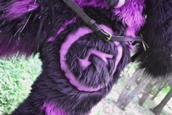 Size: 1280x853 | Tagged: safe, artist:ino89777, oc, oc:sky fancy hooves, butt, coat markings, fursuit, irl, photo, plot, ponysuit, solo, tack