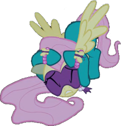 Size: 285x294 | Tagged: safe, edit, edited screencap, editor:pascalmulokozi2, screencap, fluttershy, saddle rager, pegasus, pony, g4, power ponies (episode), background removed, cowering, eyes closed, female, mare, not a vector, power ponies, scared, simple background, solo, transparent background