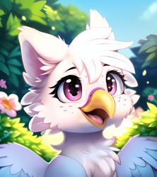 Size: 2048x2304 | Tagged: safe, ai assisted, ai content, editor:helip12, oc, hippogriff, bust, female, fluffy, high res, portrait, solo