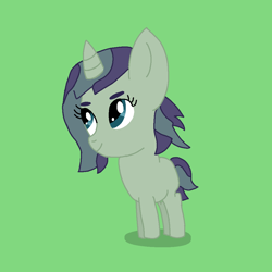 Size: 1000x1000 | Tagged: safe, oc, oc only, oc:jessica mccolt, pony, unicorn, cute, digital art, eyebrows, female, filly, foal, green background, magical gay spawn, mccolt family, offspring, parent:dandy grandeur, parent:turner mccolt, simple background, solo