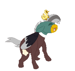 Size: 575x542 | Tagged: safe, alternate character, alternate version, artist:euspuche, oc, oc only, oc:duk, duck pony, pegasus, pony, animated, commission, dance till you die dog, dancing, female, gif, quack, simple background, smiling, solo, transparent background