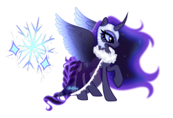 Size: 1920x1309 | Tagged: safe, artist:afterglory, oc, oc only, unnamed oc, alicorn, pony, alicorn oc, cloak, clothes, colored wings, curved horn, eyeshadow, female, frown, gradient wings, helmet, horn, makeup, mare, raised hoof, see-through, signature, simple background, solo, spread wings, transparent background, wings
