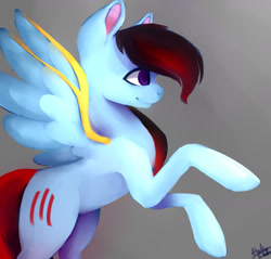 Size: 1656x1584 | Tagged: safe, artist:minckies, oc, oc only, pegasus, pony, male, pegasus oc, rearing, signature, solo, stallion, wings