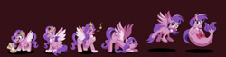 Size: 1280x321 | Tagged: safe, artist:magerblutooth, pipp petals, classical hippogriff, hippogriff, pegasus, pony, seapony (g4), g5, cellphone, clam, classical hippogriffied, commission, duckface, faded cutie mark, hippogriffied, jewelry, music notes, necklace, pearl necklace, phone, pippogriff, pony to hippogriff, selfie, solo, species swap, story included, stretching, transformation, transformation sequence