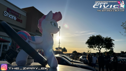 Size: 3840x2160 | Tagged: safe, artist:the_zippy_ek, zipp storm, pegasus, pony, g5, bubble tea, car, female, high res, honda, honda civic, instagram, irl, mare, nrg innovations, photo, plushie, steering wheel, zipp civic