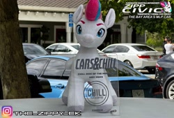 Size: 3189x2159 | Tagged: safe, artist:the_zippy_ek, zipp storm, pegasus, pony, g5, award, car, female, high res, honda, honda civic, instagram, irl, mare, photo, plaque, plushie, zipp civic