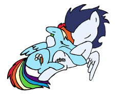 Size: 1032x774 | Tagged: safe, artist:rd97, rainbow dash, soarin', pegasus, pony, g4, duo, female, male, mare, ship:soarindash, shipping, simple background, sleeping, snuggling, stallion, straight, transparent background, vector