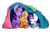 Size: 500x323 | Tagged: safe, artist:onionpwder, applejack, rarity, twilight sparkle, pony, g4, blanket, chocolate, cute, food, hot chocolate, jackabetes, raribetes, simple background, transparent background, trio, twiabetes