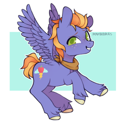 Size: 1000x1000 | Tagged: safe, artist:onionpwder, pegasus, pony, g4, bandana, freckles, fusion, fusion:big macintosh, fusion:lightning dust, green eyes, male, solo, stallion