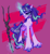 Size: 1114x1198 | Tagged: safe, artist:onionpwder, starlight glimmer, pony, unicorn, g4, cloven hooves, equal cutie mark, equal sign, evil starlight, eyeshadow, magic, makeup, purple background, s5 starlight, simple background, solo, staff, staff of sameness, unshorn fetlocks