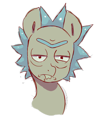 Size: 1150x1400 | Tagged: safe, alternate version, artist:minckies, earth pony, pony, background removed, bust, male, ponified, rick and morty, rick sanchez, simple background, solo, stallion, transparent background, unamused