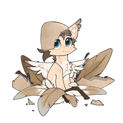 Size: 2048x2048 | Tagged: safe, artist:dorkmark, oc, oc only, oc:dima, pegasus, pony, chest fluff, ear fluff, egg, feather, high res, nest, simple background, solo, stick, transparent background